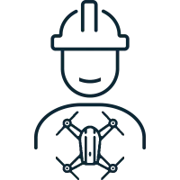 Logo homme drone - gris